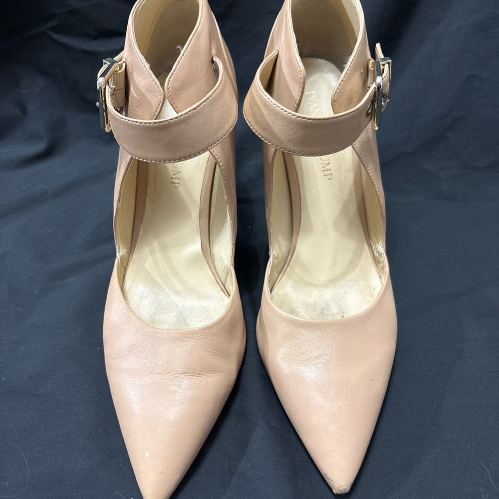 Ivanka Trump Nude Ankle Strap Heels, size 8